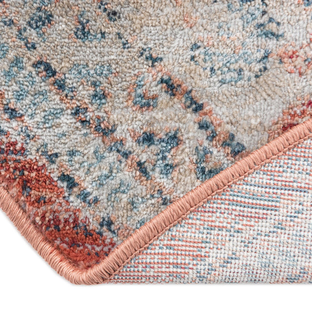 Red 7' x 7' Newport Round Area Rug 100% Polypropylene Traditional Distressed Classic Contemporary Carpet for Home Decor for Sale at Rug Engine