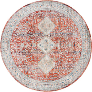 Red 10' 2 x 10' 2 Newport Round Area Rug 100% Polypropylene Traditional Distressed Classic Contemporary Carpet for Home Decor for Sale at Rug Engine