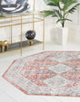 Red 4' x 4' Newport Octagon Area Rug 100% Polypropylene Traditional Distressed Classic Contemporary Carpet for Home Decor for Sale at Rug Engine