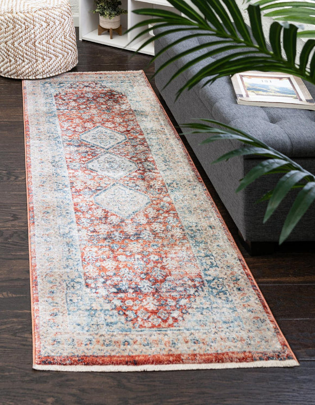 Red 2' x 3' 11 Newport Runner Area Rug 100% Polypropylene Traditional Distressed Classic Contemporary Carpet for Home Decor for Sale at Rug Engine