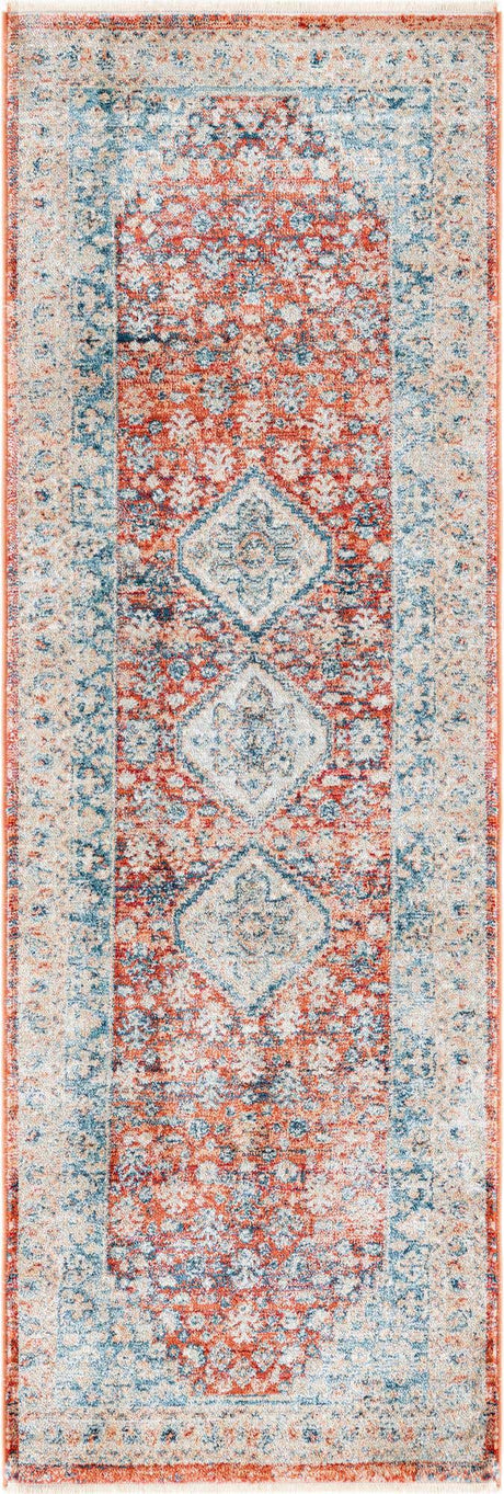 Red 2' x 5' 11 Newport Runner Area Rug 100% Polypropylene Traditional Distressed Classic Contemporary Carpet for Home Decor for Sale at Rug Engine