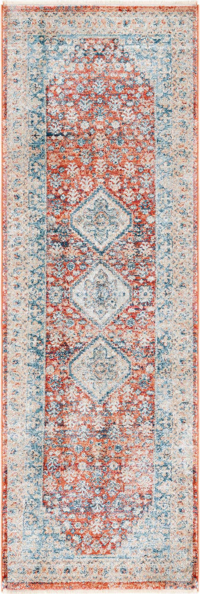 Red 2' x 5' 11 Newport Runner Area Rug 100% Polypropylene Traditional Distressed Classic Contemporary Carpet for Home Decor for Sale at Rug Engine