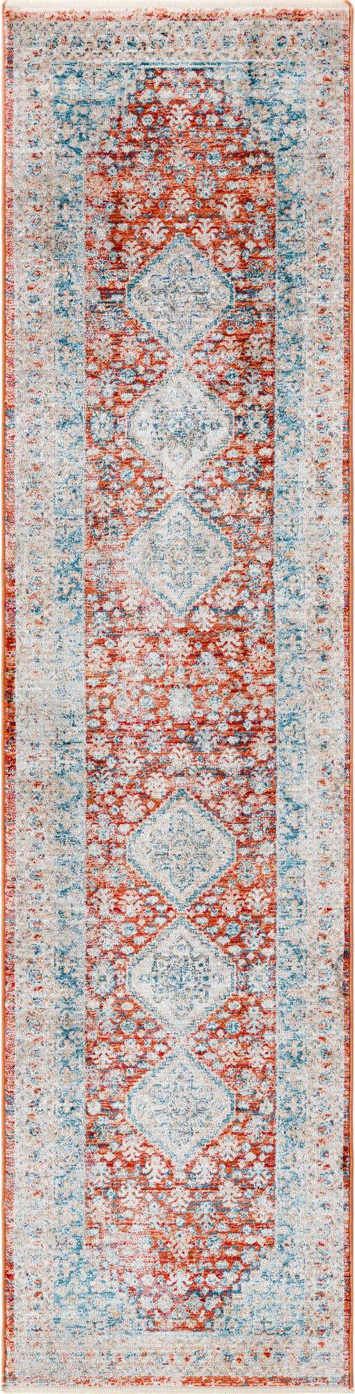 Red 2' x 8' Newport Runner Area Rug 100% Polypropylene Traditional Distressed Classic Contemporary Carpet for Home Decor for Sale at Rug Engine