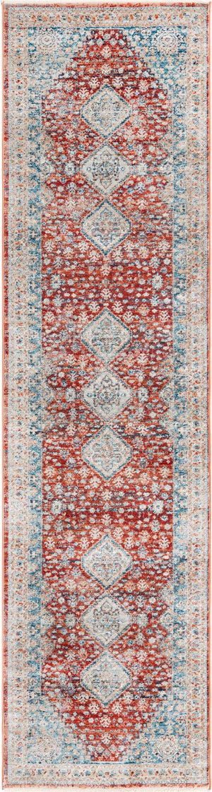 Red 2' 7 x 10' 2 Newport Runner Area Rug 100% Polypropylene Traditional Distressed Classic Contemporary Carpet for Home Decor for Sale at Rug Engine