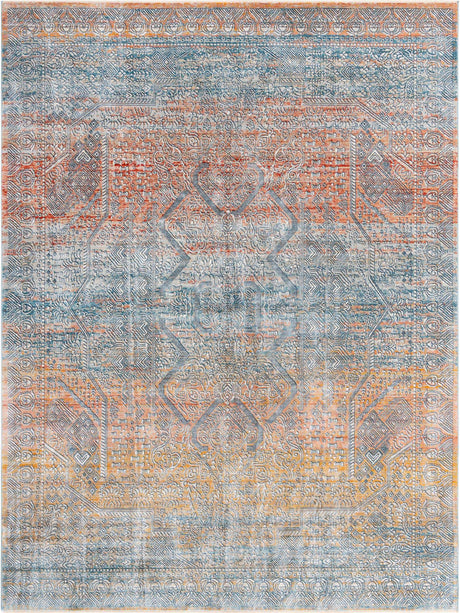Multicolor 9' x 12' Newport Rectangle Area Rug 100% Polypropylene Traditional Distressed Classic Contemporary Carpet for Home Decor for Sale at Rug Engine