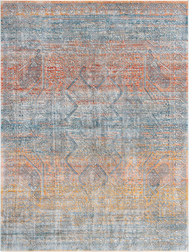 Multicolor 9' x 12' Newport Rectangle Area Rug 100% Polypropylene Traditional Distressed Classic Contemporary Carpet for Home Decor for Sale at Rug Engine