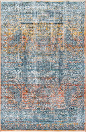 Multicolor 5' 3 x 8' Newport Rectangle Area Rug 100% Polypropylene Traditional Distressed Classic Contemporary Carpet for Home Decor for Sale at Rug Engine