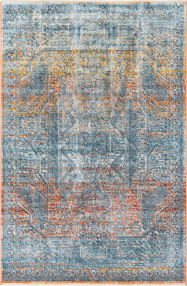 Multicolor 5' 3 x 8' Newport Rectangle Area Rug 100% Polypropylene Traditional Distressed Classic Contemporary Carpet for Home Decor for Sale at Rug Engine