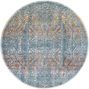 Multicolor 3' 11 x 3' 11 Newport Round Area Rug 100% Polypropylene Traditional Distressed Classic Contemporary Carpet for Home Decor for Sale at Rug Engine