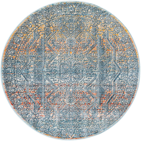 Multicolor 3' 11 x 3' 11 Newport Round Area Rug 100% Polypropylene Traditional Distressed Classic Contemporary Carpet for Home Decor for Sale at Rug Engine
