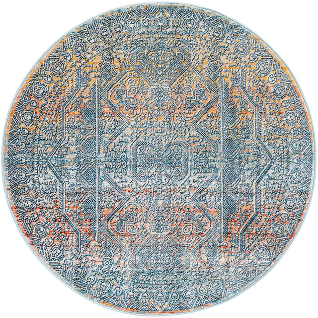 Multicolor 3' 11 x 3' 11 Newport Round Area Rug 100% Polypropylene Traditional Distressed Classic Contemporary Carpet for Home Decor for Sale at Rug Engine