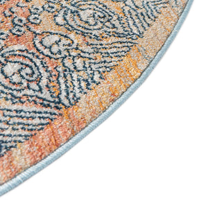 Multicolor 3' 11 x 3' 11 Newport Round Area Rug 100% Polypropylene Traditional Distressed Classic Contemporary Carpet for Home Decor for Sale at Rug Engine