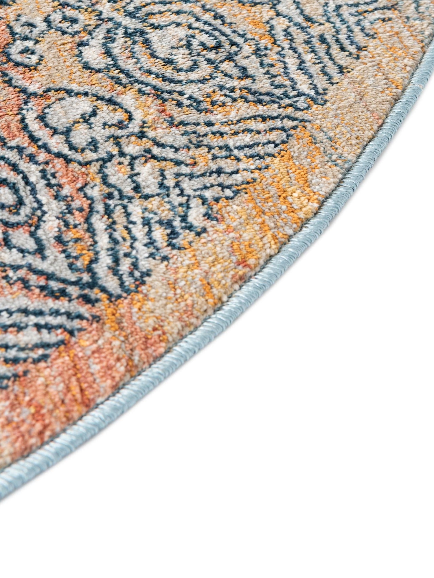 Multicolor 10' 2 x 10' 2 Newport Round Area Rug 100% Polypropylene Traditional Distressed Classic Contemporary Carpet for Home Decor for Sale at Rug Engine