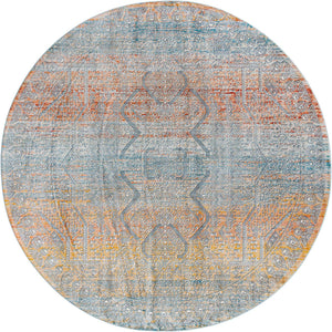 Multicolor 10' 2 x 10' 2 Newport Round Area Rug 100% Polypropylene Traditional Distressed Classic Contemporary Carpet for Home Decor for Sale at Rug Engine