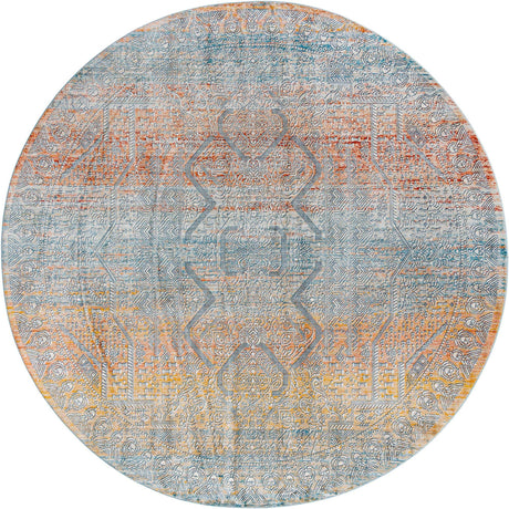 Multicolor 10' 2 x 10' 2 Newport Round Area Rug 100% Polypropylene Traditional Distressed Classic Contemporary Carpet for Home Decor for Sale at Rug Engine