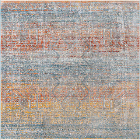 Multicolor 10' 2 x 10' 2 Newport Square Area Rug 100% Polypropylene Traditional Distressed Classic Contemporary Carpet for Home Decor for Sale at Rug Engine