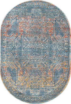 Multicolor 4' x 5' 11 Newport Oval Area Rug 100% Polypropylene Traditional Distressed Classic Contemporary Carpet for Home Decor for Sale at Rug Engine
