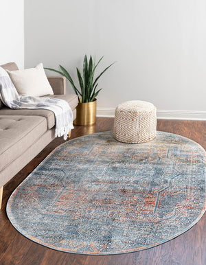 Multicolor 4' x 5' 11 Newport Oval Area Rug 100% Polypropylene Traditional Distressed Classic Contemporary Carpet for Home Decor for Sale at Rug Engine