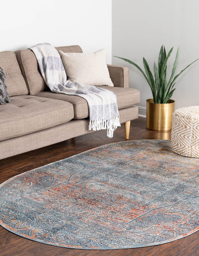 Multicolor 4' x 5' 11 Newport Oval Area Rug 100% Polypropylene Traditional Distressed Classic Contemporary Carpet for Home Decor for Sale at Rug Engine