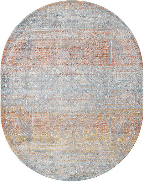 Multicolor 7' 10 x 10' 2 Newport Oval Area Rug 100% Polypropylene Traditional Distressed Classic Contemporary Carpet for Home Decor for Sale at Rug Engine