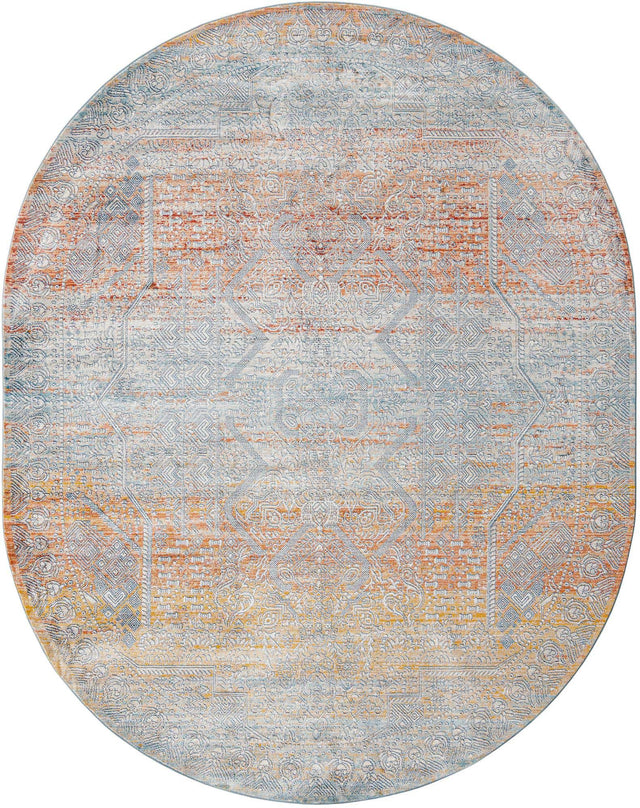 Multicolor 7' 10 x 10' 2 Newport Oval Area Rug 100% Polypropylene Traditional Distressed Classic Contemporary Carpet for Home Decor for Sale at Rug Engine