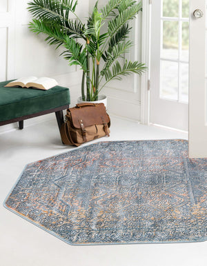 Multicolor 7' x 7' Newport Octagon Area Rug 100% Polypropylene Traditional Distressed Classic Contemporary Carpet for Home Decor for Sale at Rug Engine