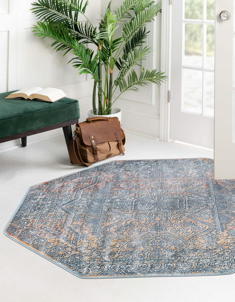 Multicolor 4' x 4' Newport Octagon Area Rug 100% Polypropylene Traditional Distressed Classic Contemporary Carpet for Home Decor for Sale at Rug Engine