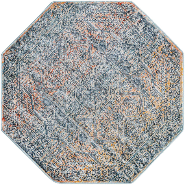 Multicolor 4' x 4' Newport Octagon Area Rug 100% Polypropylene Traditional Distressed Classic Contemporary Carpet for Home Decor for Sale at Rug Engine