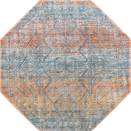Multicolor 7' x 7' Newport Octagon Area Rug 100% Polypropylene Traditional Distressed Classic Contemporary Carpet for Home Decor for Sale at Rug Engine