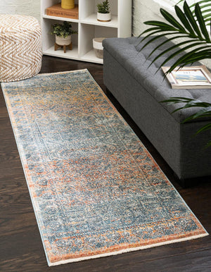 Multicolor 2' x 8' Newport Runner Area Rug 100% Polypropylene Traditional Distressed Classic Contemporary Carpet for Home Decor for Sale at Rug Engine