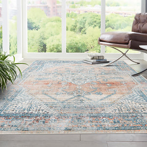 Multicolor 7' 10 x 10' 2 Newport Rectangle Area Rug 100% Polypropylene Traditional Distressed Classic Contemporary Carpet for Home Decor for Sale at Rug Engine