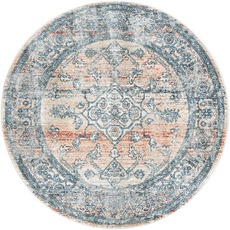 Multicolor 3' 11 x 3' 11 Newport Round Area Rug 100% Polypropylene Traditional Distressed Classic Contemporary Carpet for Home Decor for Sale at Rug Engine