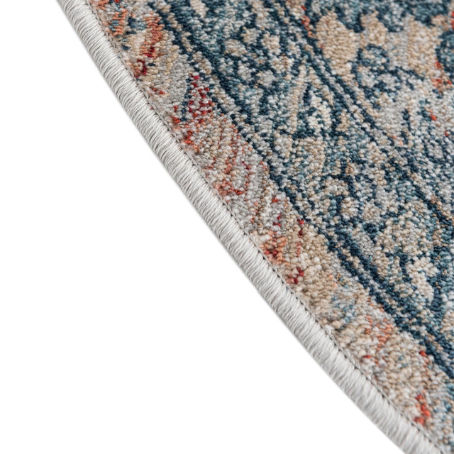 Multicolor 7' x 7' Newport Round Area Rug 100% Polypropylene Traditional Distressed Classic Contemporary Carpet for Home Decor for Sale at Rug Engine