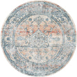 Multicolor 5' 3 x 5' 3 Newport Round Area Rug 100% Polypropylene Traditional Distressed Classic Contemporary Carpet for Home Decor for Sale at Rug Engine