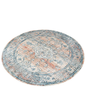 Multicolor 7' x 7' Newport Round Area Rug 100% Polypropylene Traditional Distressed Classic Contemporary Carpet for Home Decor for Sale at Rug Engine