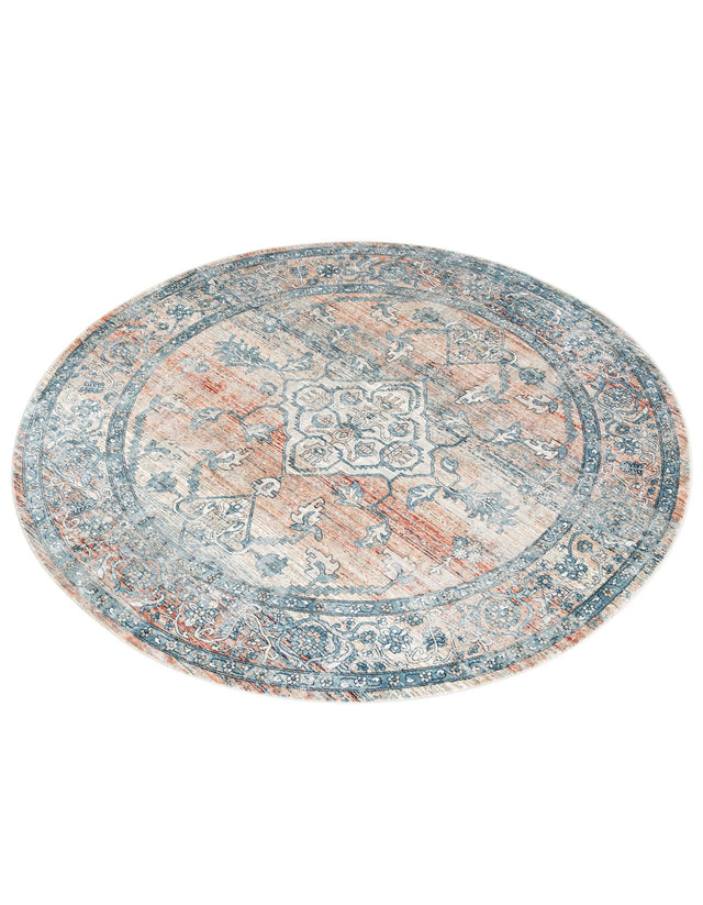 Multicolor 7' x 7' Newport Round Area Rug 100% Polypropylene Traditional Distressed Classic Contemporary Carpet for Home Decor for Sale at Rug Engine