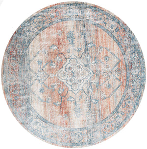 Multicolor 10' 2 x 10' 2 Newport Round Area Rug 100% Polypropylene Traditional Distressed Classic Contemporary Carpet for Home Decor for Sale at Rug Engine