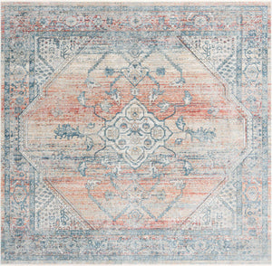 Multicolor 10' 2 x 10' 2 Newport Square Area Rug 100% Polypropylene Traditional Distressed Classic Contemporary Carpet for Home Decor for Sale at Rug Engine