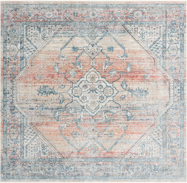 Multicolor 10' 2 x 10' 2 Newport Square Area Rug 100% Polypropylene Traditional Distressed Classic Contemporary Carpet for Home Decor for Sale at Rug Engine