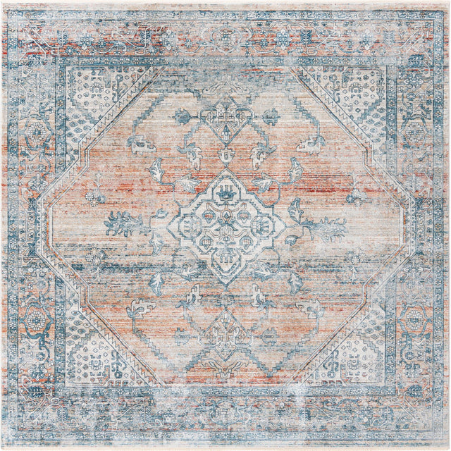 Multicolor 8' x 8' Newport Square Area Rug 100% Polypropylene Traditional Distressed Classic Contemporary Carpet for Home Decor for Sale at Rug Engine