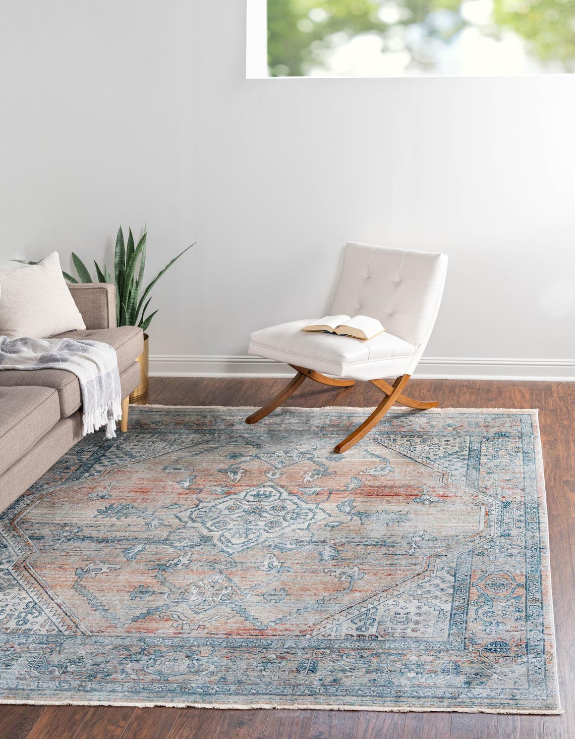 Multicolor 8' x 8' Newport Square Area Rug 100% Polypropylene Traditional Distressed Classic Contemporary Carpet for Home Decor for Sale at Rug Engine