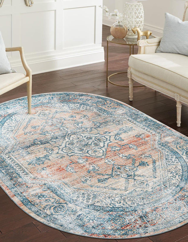 Multicolor 4' x 5' 11 Newport Oval Area Rug 100% Polypropylene Traditional Distressed Classic Contemporary Carpet for Home Decor for Sale at Rug Engine