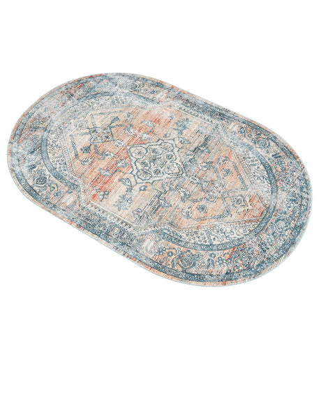 Multicolor 5' 3 x 8' Newport Oval Area Rug 100% Polypropylene Traditional Distressed Classic Contemporary Carpet for Home Decor for Sale at Rug Engine