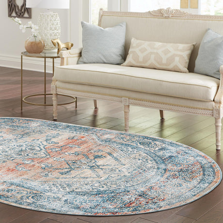 Multicolor 7' 10 x 10' 2 Newport Oval Area Rug 100% Polypropylene Traditional Distressed Classic Contemporary Carpet for Home Decor for Sale at Rug Engine