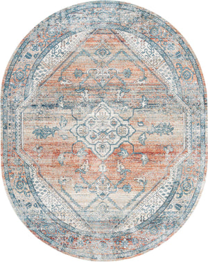 Multicolor 7' 10 x 10' 2 Newport Oval Area Rug 100% Polypropylene Traditional Distressed Classic Contemporary Carpet for Home Decor for Sale at Rug Engine