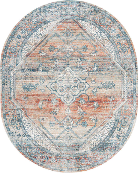 Multicolor 7' 10 x 10' 2 Newport Oval Area Rug 100% Polypropylene Traditional Distressed Classic Contemporary Carpet for Home Decor for Sale at Rug Engine