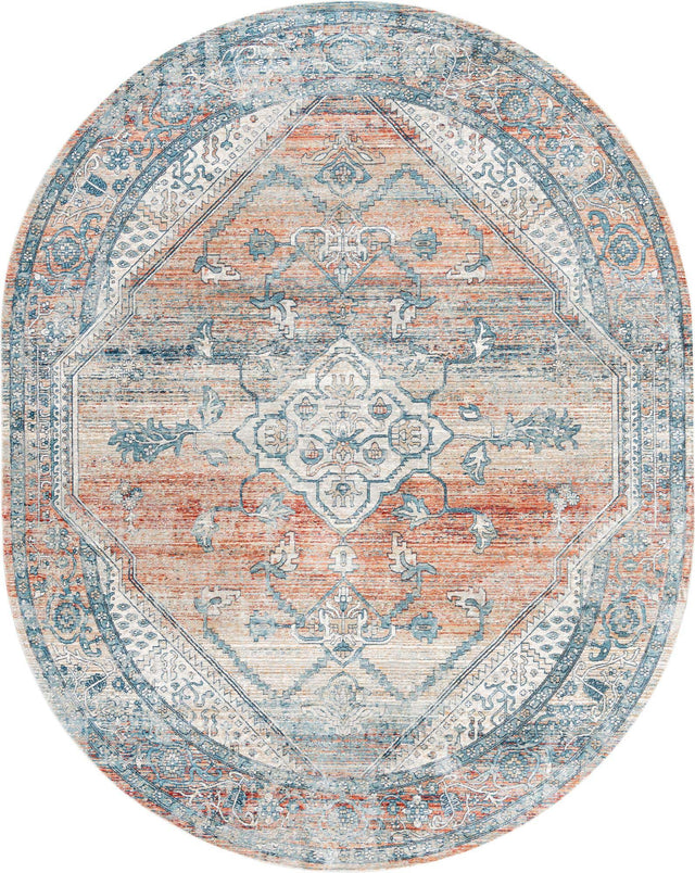 Multicolor 7' 10 x 10' 2 Newport Oval Area Rug 100% Polypropylene Traditional Distressed Classic Contemporary Carpet for Home Decor for Sale at Rug Engine