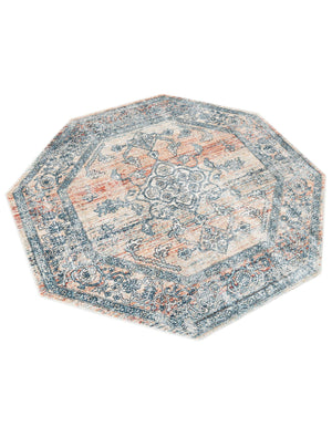 Multicolor 4' x 4' Newport Octagon Area Rug 100% Polypropylene Traditional Distressed Classic Contemporary Carpet for Home Decor for Sale at Rug Engine