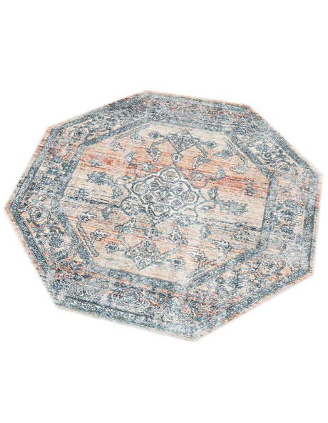 Multicolor 4' x 4' Newport Octagon Area Rug 100% Polypropylene Traditional Distressed Classic Contemporary Carpet for Home Decor for Sale at Rug Engine