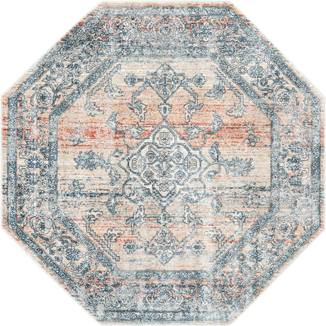 Multicolor 4' x 4' Newport Octagon Area Rug 100% Polypropylene Traditional Distressed Classic Contemporary Carpet for Home Decor for Sale at Rug Engine